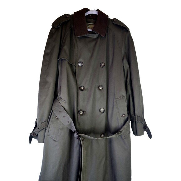 London Fog Tempo Europa Trench Overcoat Brown Khaki Belted Removable Liner 42 L - Picture 2 of 16